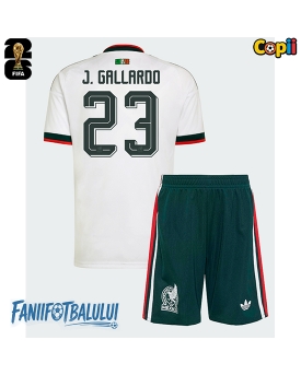Mexic Jesus Gallardo #23 Echipament de Fotbal Replică Mondial 2026 Copii Deplasare (+ Șorturi)